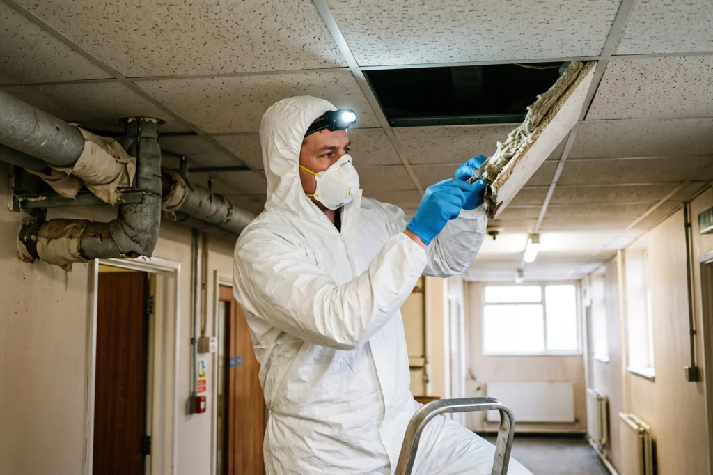 Commercial building inspection for asbestos containing materials, pre-acquisition asbestos survey, commercial purchase survey, asbestos survey before purchase